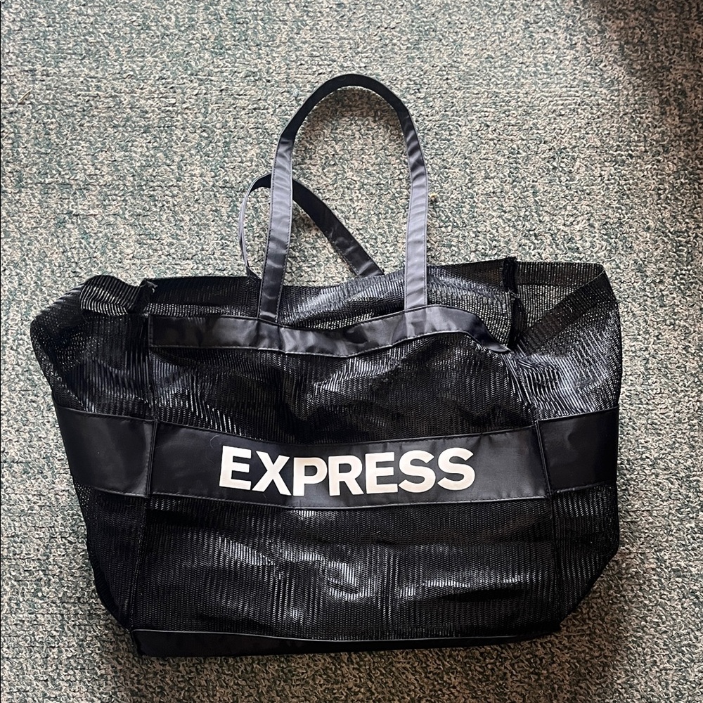 Express Black Mesh Carryall Bag